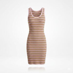 Love Tree Ribbed Striped Dress Juniors Size Small Bodycon Mini Knit Retro Summer